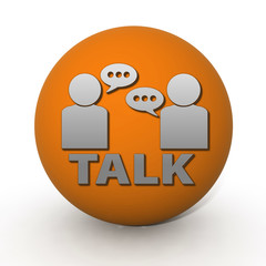 Talk circular icon on white background