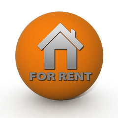 For rent circular icon on white background