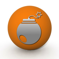 Bomb circular icon on white background
