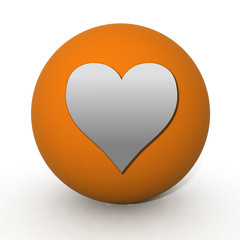 Heart circular icon on white background