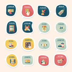 Valentine’s Day badge flat banner design background set, eps10