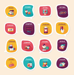 Valentine’s Day badge flat banner design background set, eps10