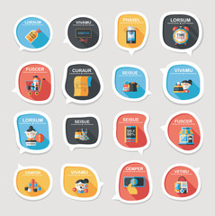 Valentine’s Day badge flat banner design background set, eps10