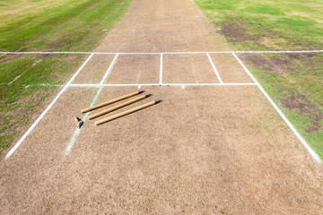 Cricket Wickets Field - obrazy, fototapety, plakaty