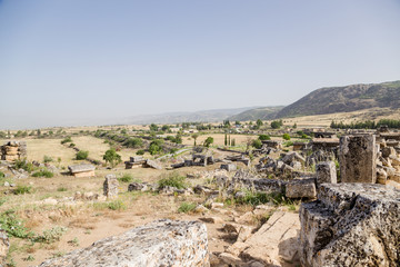 Fototapeta na wymiar Hierapolis, Turkey. Landscape with ancient necropolis