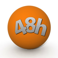 48 hours circular icon on white background