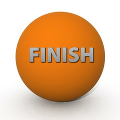 Finish circular icon on white background