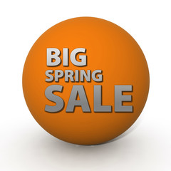Spring sale circular icon on white background