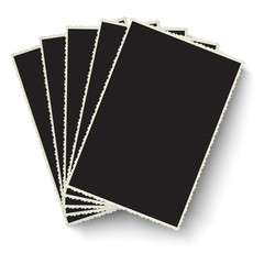 Heap of vector old photo frames with figured edges
