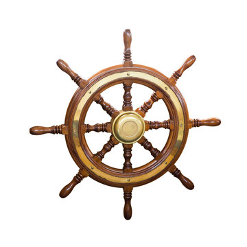 Steering wheel of  boat
