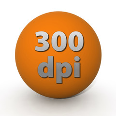 300 dpi circular icon on white background