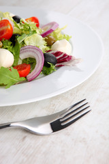 Vegetable salad with cheese