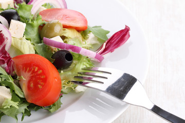 Vegetable salad with cheese