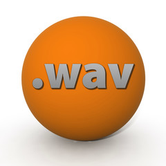 .wav circular icon on white background
