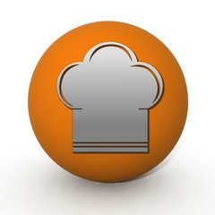 Chef circular icon on white background
