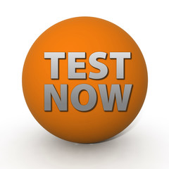Test now circular icon on white background