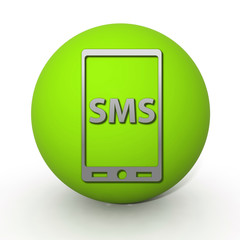sms circular icon on white background