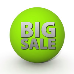 Big sale circular icon on white background