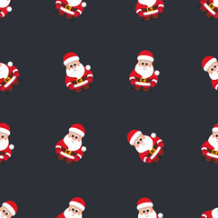 Fototapeta premium PatternVectorSantaBlack02