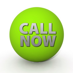 call now circular icon on white background