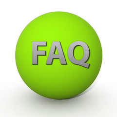 faq circular icon on white background