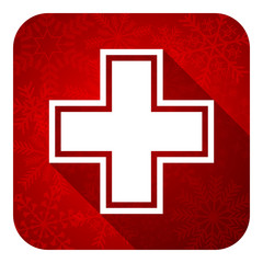 Fototapeta premium pharmacy flat icon, christmas button