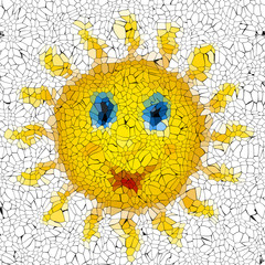 Happy sun graffiti mosaic generated texture