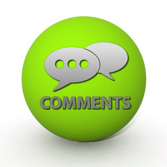 Comments now circular icon on white background
