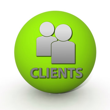 Client circular icon on white background
