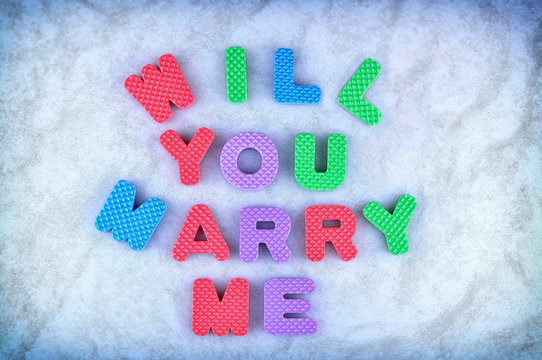 Will You Marry Me Sign Made Out Of Alphabet