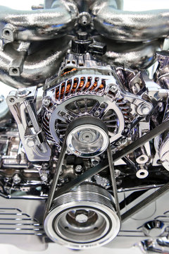 Car engine. Concept of modern automobile motor