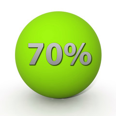 Seventy percent circular icon on white background