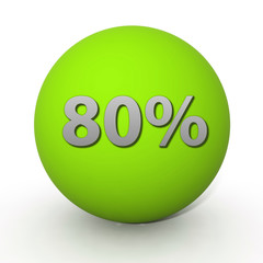 Eighty percent circular icon on white background
