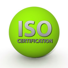 Iso certification circular icon on white background