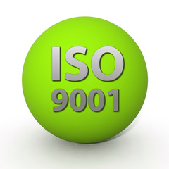 Iso 9001 circular icon on white background