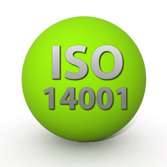 Iso 14001 circular icon on white background
