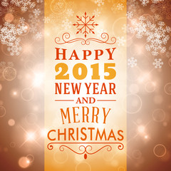 Christmas greeting card, icons and symbols