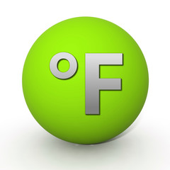 fahrenheit circular icon on white background