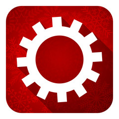 gears flat icon, christmas button, options sign