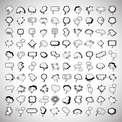 Speech Bubbles Set - Isolated On Gray Background