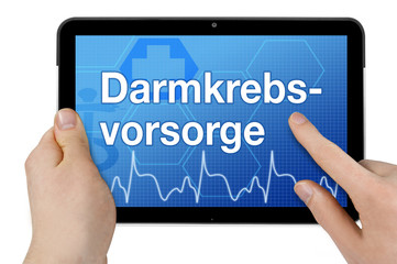 Tablet mit Interface und Darmkrebsvorsorge