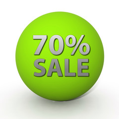 Sale seventy percent circular icon on white background