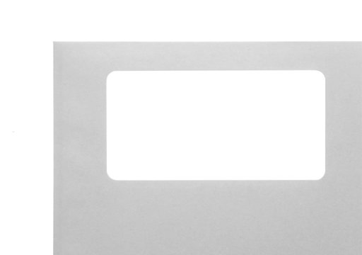 white paper envelope with blank space for address