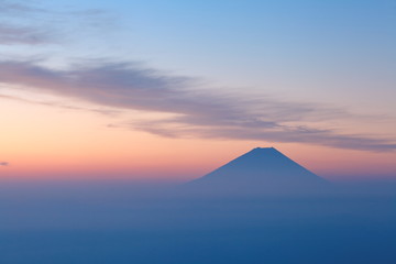 Fototapeta premium Top of Mountain Fuji and sunrise sky
