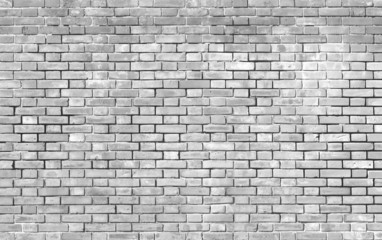 Old white brick wall background and texture