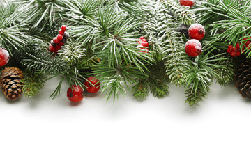 Christmas tree branches background