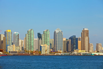 Fototapeta na wymiar City of San Diego California, USA downtown buildings