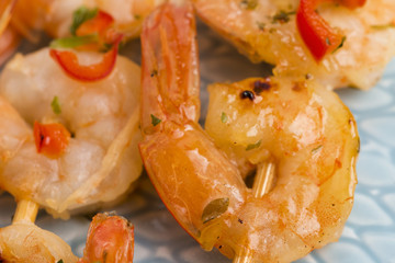 Skewered Tiger Prawns