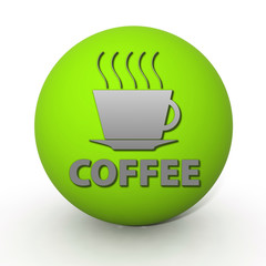 Coffee circular icon on white background
