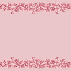 Floral background, pink border edge